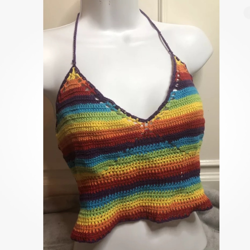 Ralph Lauren Rainbow Knit Halter Top